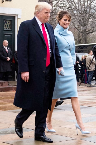Newly elected president, Donald Trump and Melania depart St. John’s Episcopal Church on Inauguration Day, January 20, 2017.